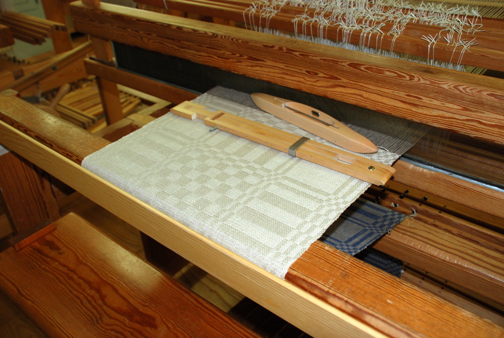A beautiful cotton and linen block weave.