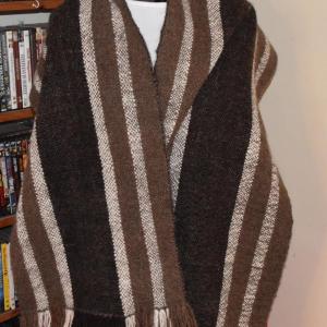 Shawl- Handspun with Stripes