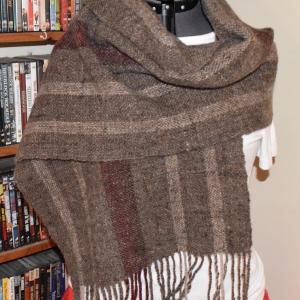 Shawl- Handspun with Stripes 