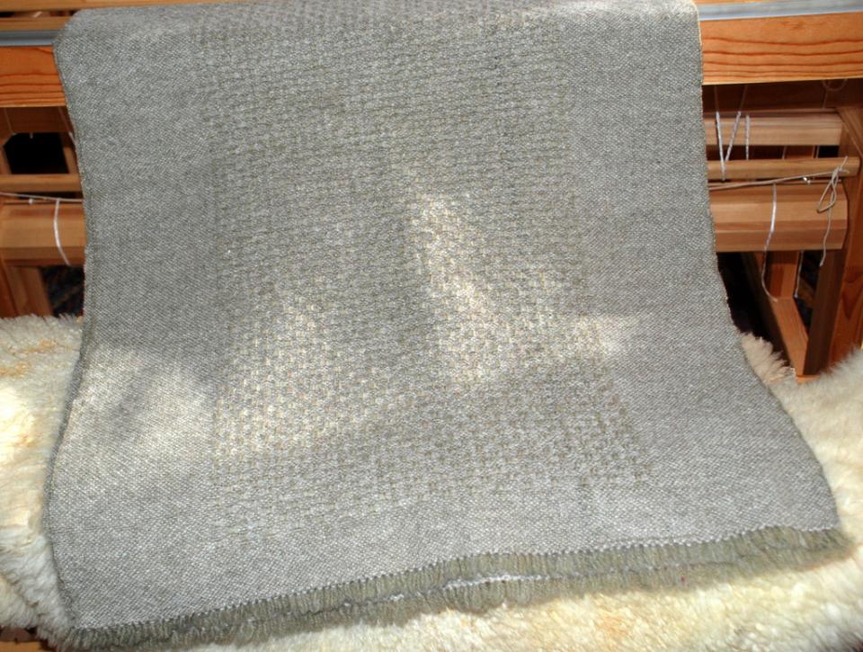 Blanket Wrap, Framed Huck Lace