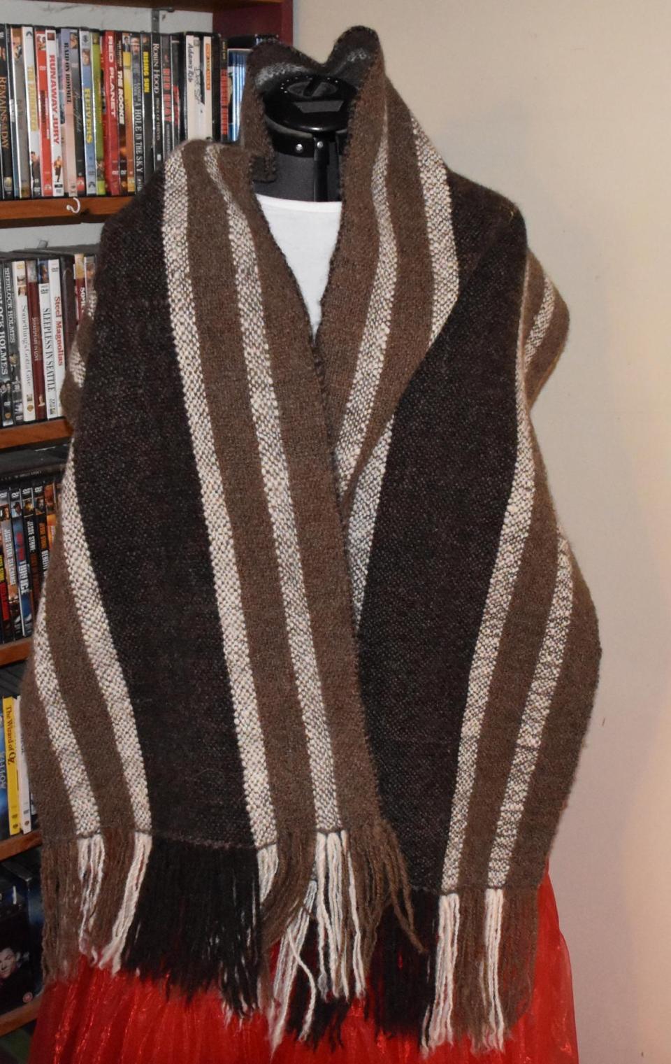 Shawl- Handspun with Stripes