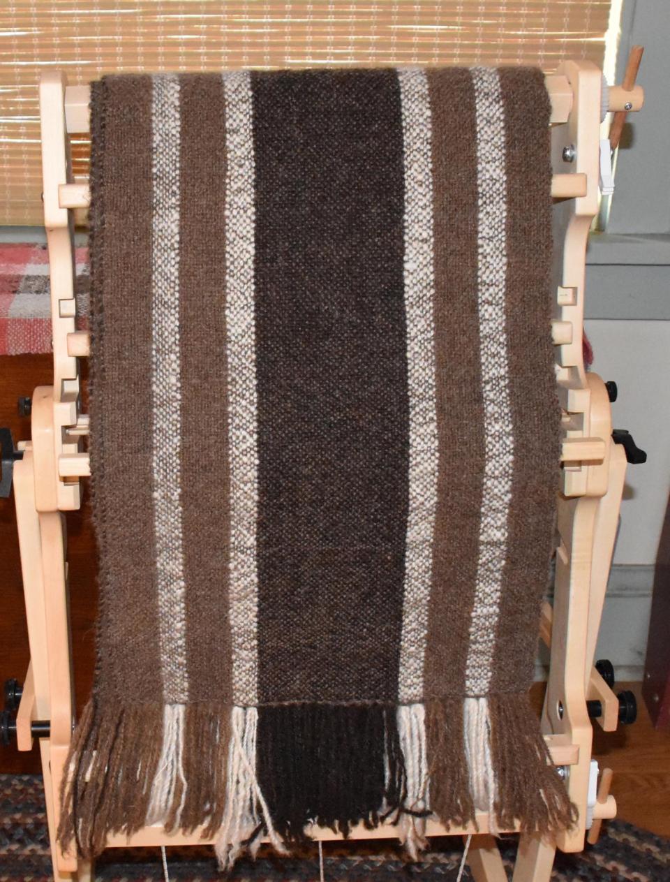 Shawl- Handspun with Stripes