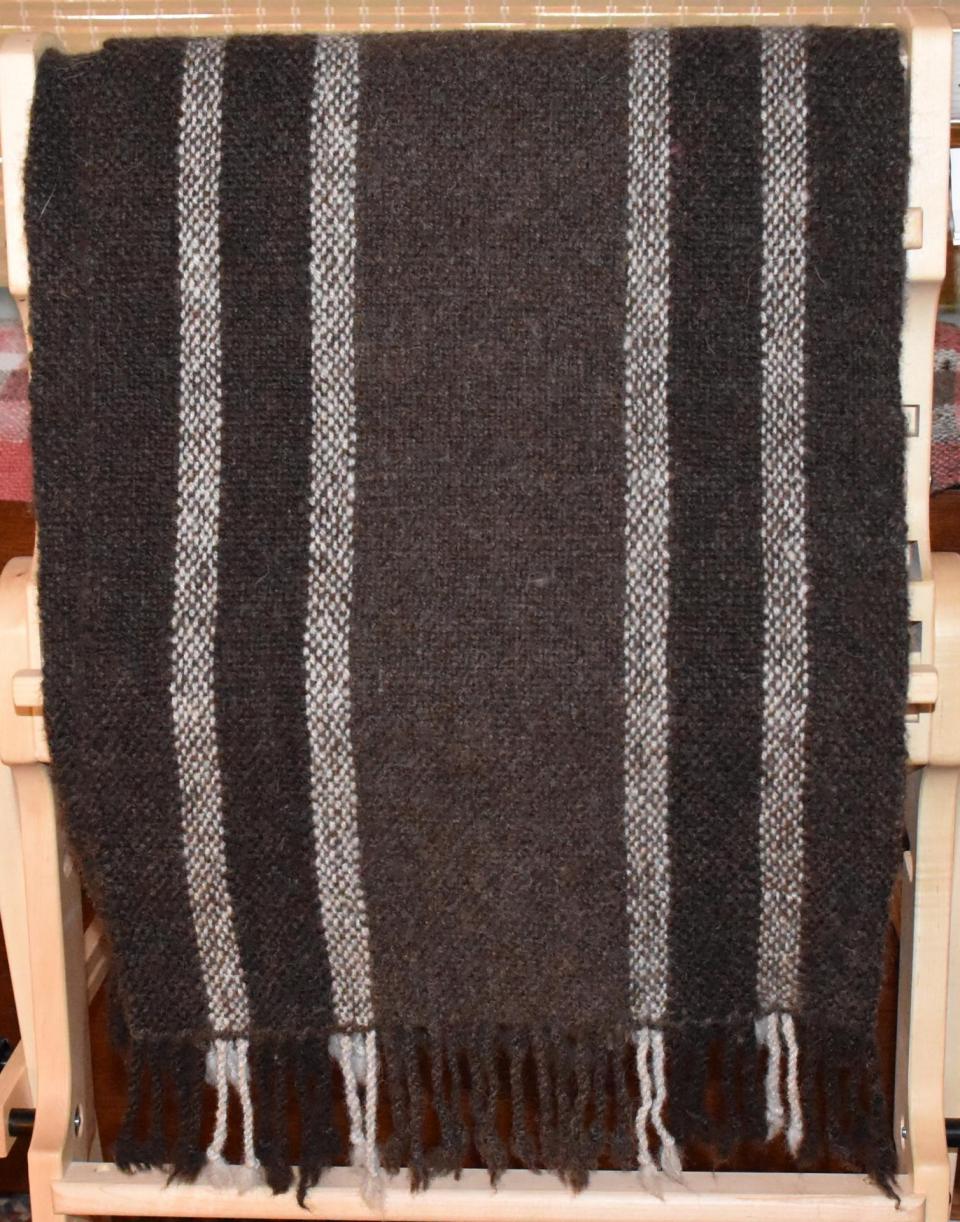 Shawl- Handspun with Stripes