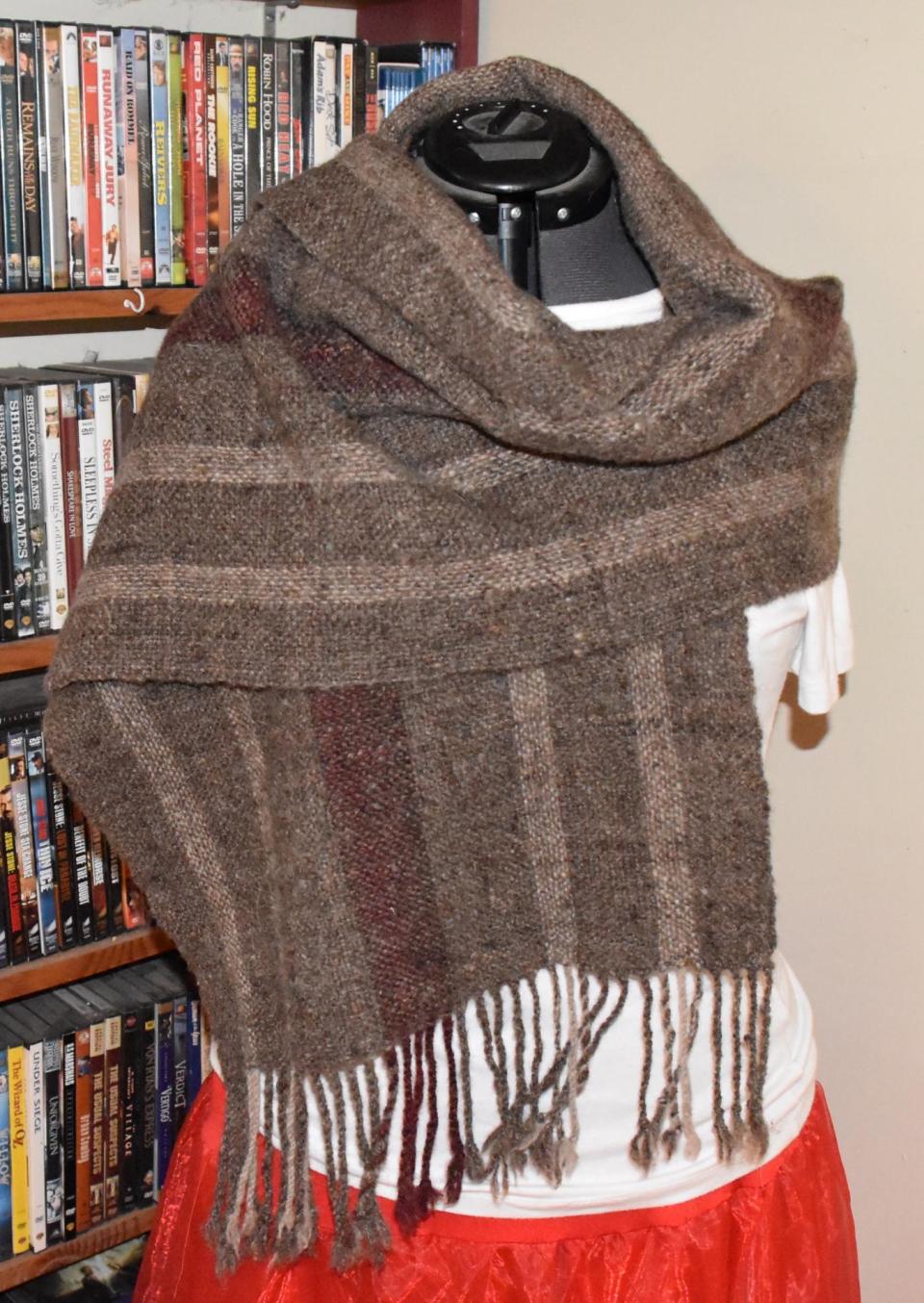 Shawl- Handspun with Stripes 